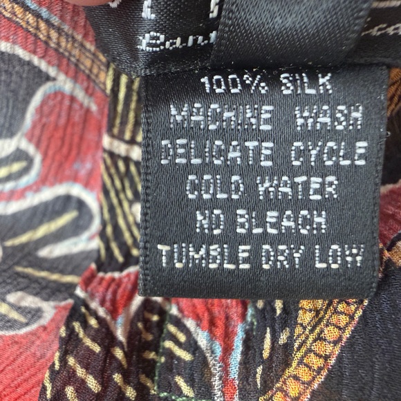 Citron of Santa Monica Silk Button Up Colorful Floral Blouse 1X BOHO **SEE NOTES - Picture 7 of 13